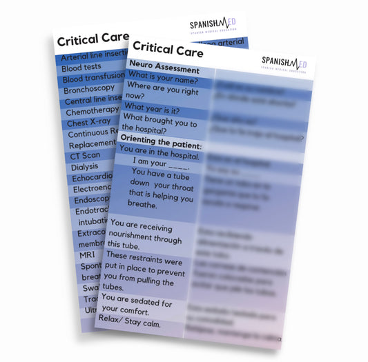 Critical Care Spanish Translation Badges