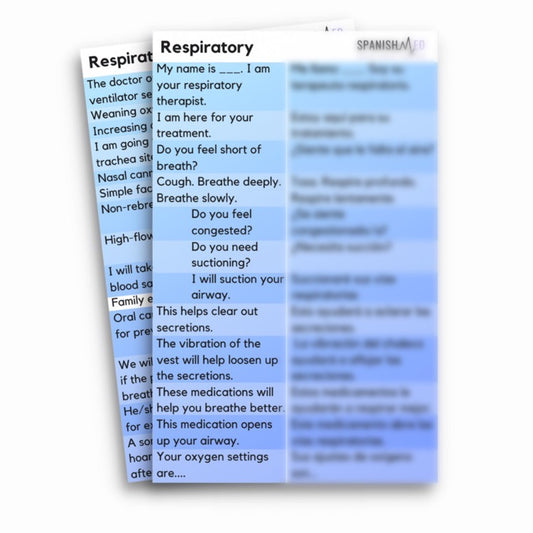 Respiratory Therapy Spanish Translation Badge